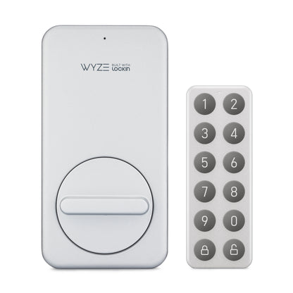 A single Wyze Lock and Wyze Keypad grouped together.