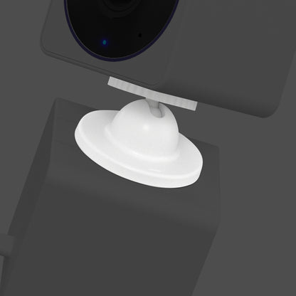 3D render of stack mount twisted to angle the attached Wyze Cam OG Telephoto camera to the side.