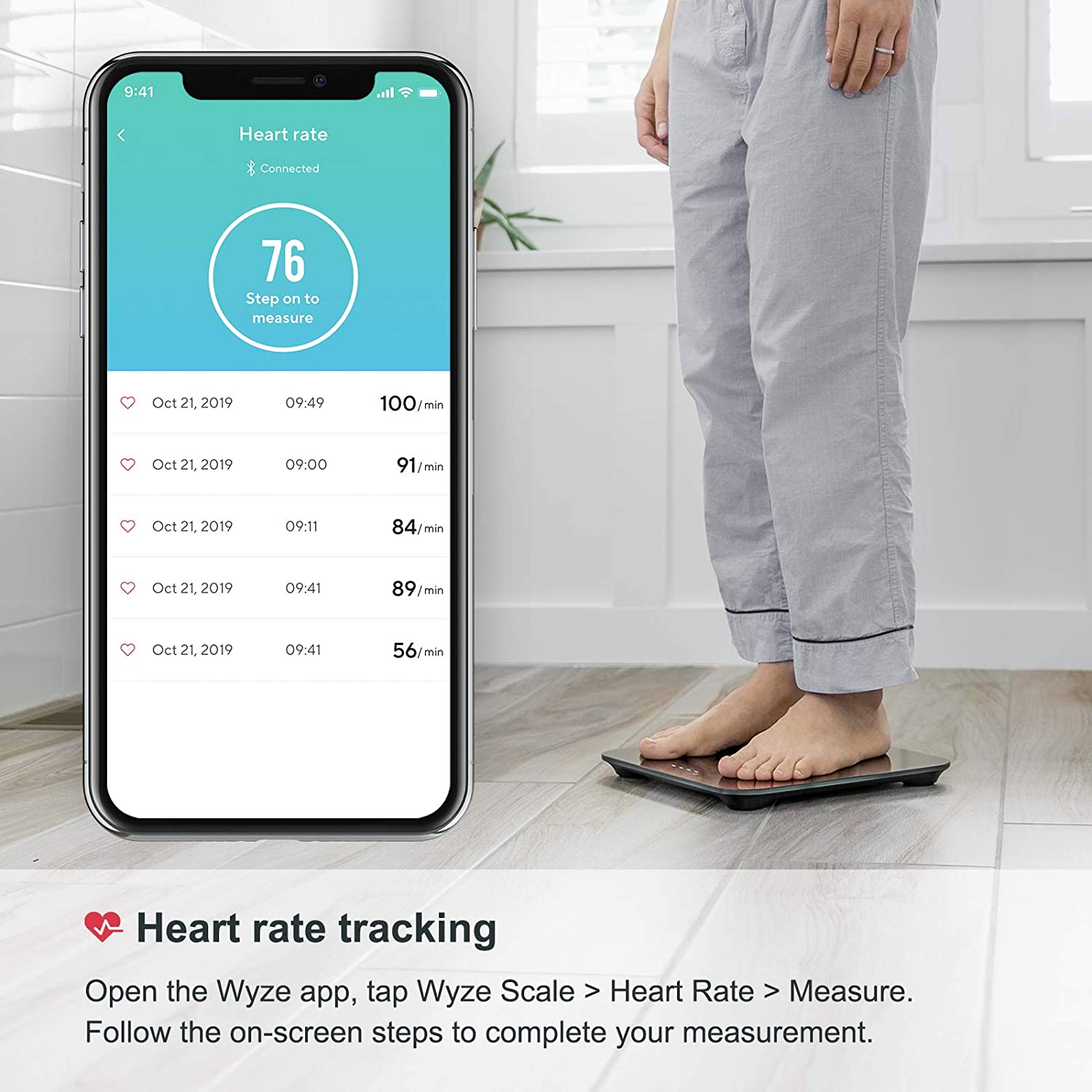 WYZE Smart Scale X for Body Weight, Digital Bathroom Scale for BMI